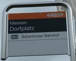 (256'407) - RBS-Haltestellenschild - Messen, Dorfplatz - am 26. Oktober 2023