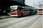 (013'716) - WV Winterthur - Nr. 124 - Saurer/FHS Gelenktrolleybus am 24. Februar 1996 beim Hauptbahnhof Winterthur