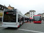 (242'510) - SW Winterthur - Nr. 131 - Hess/Hess Gelenktrolleybus + Nr. 401 - Hess/Hess Doppelgelenktrolleybus am 12. November 2022 in Winterthur, Neumarkt