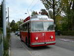 (240'813) - VB Biel - Nr. 21 - Berna/Hess Trolleybus am 9. Oktober 2022 in Biel, Geyisriedweg