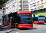 (265'290) - VB Biel - Nr. 91 - Hess/Hess Gelenktrolleybus am 30. Juli 2024 beim Bahnhof Biel