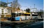(050'920) - VBL Luzern - Nr. 186 - NAW/Hess Gelenktrolleybus am 24. Dezember 2001 in Luzern, Verkehrshaus