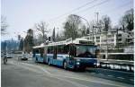 (075'311) - VBL Luzern - Nr. 186 - NAW/Hess Gelenktrolleybus am 25. Februar 2005 in Luzern, Verkehrshaus