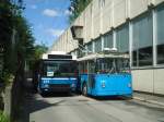 (138'755) - VBL Luzern (Rtrobus) - Nr. 257 - NAW/R&J-Hess Trolleybus + TL Lausanne (Rtrobus) - Nr. 656 - FBW/Eggli Trolleybus am 13. Mai 2012 in Lausanne, Dpt Borde