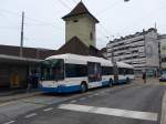 (148'984) - VBL Luzern - Nr. 202 - Hess/Hess Gelenktrolleybus am 16. Februar 2014 in Emmenbrcke, Centralplatz