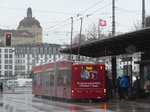 (169'476) - VBL Luzern - Nr. 240 - Hess/Hess Doppelgelenktrolleybus am 25. Mrz 2016 beim Bahnhof Luzern