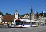 VBL Luzern/863089/266709---vbl-luzern---nr (266'709) - VBL Luzern - Nr. 422 - Hess/Hess Doppelgelenktrolleybus am 7. September 2024 in Luzern, Bahnhofbrcke