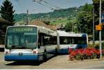 (054'106) - VMCV Clarens - Nr. 13 - Van Hool Gelenktrolleybus am 22. Juni 2002 in Vevey, Funi