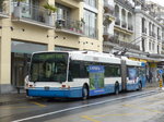 (170'165) - VMCV Clarens - Nr. 14 - Van Hool Gelenktrolleybus am 18. April 2016 in Montreux, Escaliers de la Gare