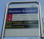 (138'061) - A-welle-Haltestellenschild - Wohlen, Bahnhof - am 6.