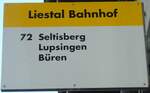 (132'585) - AAGL-Haltestellenschild - Liestal, Bahnhof - am 7. Februar 2011