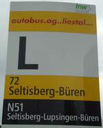(138'836) - autobus.ag..liestal...-Haltestellenschild - Liestal, Bahnhof - am 16.