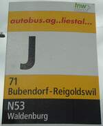 (138'839) - autobus.ag..liestal...-Haltestellenschild - Liestal, Bahnhof - am 16. Mai 2012 