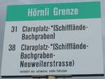 riehen/744171/159807---bvb-haltestellenschild---riehen-hoernli (159'807) - BVB-Haltestellenschild - Riehen, Hrnli Grenze - am 11. April 2015