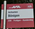 (234'871) - AFA-Haltestellenschild - Achseten, Bnigen - am 29.