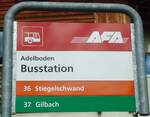 Adelboden/736570/129511---afa-haltestellenschild---adelboden-busstation (129'511) - AFA-Haltestellenschild - Adelboden, Busstation - am 5. September 2010