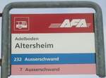 (131'125) - AFA-Haltestellenschild - Adelboden, Altersheim - am 28. November 2010
