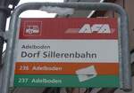 (178'033) - AFA-Haltestellenschild - Adelboden, Dorf Sillerenbahn - am 9.