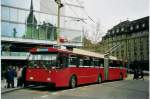 (065'936) - Bernmobil, Bern - Nr. 57 - FBW/Hess Gelenktrolleybus am 8. Mrz 2004 beim Bahnhof Bern