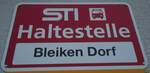 (148'300) - STI-Haltestellenschild - Bleiken, Bleiken Dorf - am 14. Dezember 2013