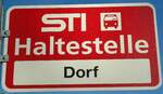 (136'812) - STI-Haltestellenschild - Blumenstein, Dorf - am 22.