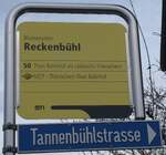 (284'129) - STI-Haltestellenschild - Blumenstein, Reckenb�hl - am 12. Januar 2026