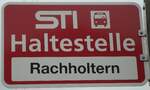 (136'622) - STI-Haltestellenschild - Fahrni, Rachholtern - am 17. Oktober 2011