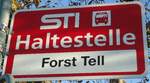 (136'799) - STI-Haltestellenschild - Forst, Forst Tell - am 22. November 2011