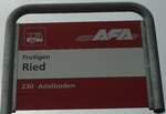 (130'978) - AFA-Haltestellenschild - Frutigen, Ried - am 15. November 2010
