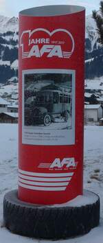 (177'635) - Plakatsule fr 100 Jahre 1917 2017 AFA am 7. Januar 2017 beim Bahnhof Frutigen