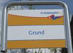 (180'749) - GrindelwaldBus-Haltestellenschild - Grindelwald, Grund - am 24.