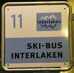 (244'011) - SKI-BUS INTERLAKEN-Haltestellenschild - Grindelwald, Terminal - am 18. Dezember 2022