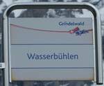 (248'838) - GrindelwaldBus-Haltestellenschild - Grindelwald, Wasserbhlen) am 18.