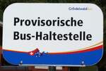 (290'819) - GrindelwalBus-Haltestellenschild - Provisorische Bus-Haltestelle - am 11.