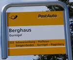 Gurnigelpass/859218/265443---postauto-haltestellenschild-gurnigel-berghaus-- (265'443) - PostAuto-Haltestellenschild, Gurnigel, Berghaus - am 6. August 2024