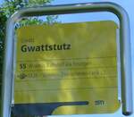 (153'961) - STI-Haltestellenschild - Gwatt, Gwattstutz - am 17. August 2014