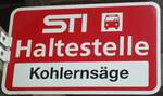 (136'753) - STI-Haltestellenschild - Heiligenschwendi, Kohlernsge - am 20. November 2011