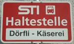 (136'756) - STI-Haltestellenschild - Heiligenschwendi, Drfli - Kserei - am 20.
