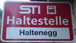 (136'771) - STI-Haltestellenschild - Heiligenschwendi, Haltenegg - am 21.