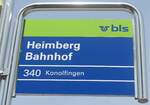 (225'956) - bls-Haltestellenschild - Heimberg, Bahnhof - am 19.