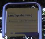 (290'435) - STI-Haltestellenschild - Heimberg, Laueligrabenweg - am 24.