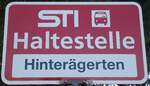 (136'783) - STI-Haltestellenschild - Heimenschwand, Hintergerten - am 21. November 2011