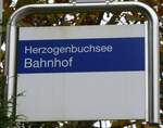 (268'857) - BSU-Haltestellenschild - Herzogenbuchsee, Bahnhof - am 31.