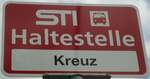 (128'759) - STI-Haltestellenschild - Homberg, Kreuz - am 15.