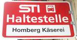 (128'760) - STI-Haltestellenschild - Homberg, Homberg Kserei - am 15.