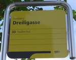 (153'713) - STI-Haltestellenschild - Homberg, Dreiligasse - am 10. August 2014