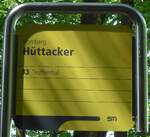 Homberg/743376/153716---sti-haltestellenschild---homberg-huettacker (153'716) - STI-Haltestellenschild - Homberg, Httacker - am 10. August 2014