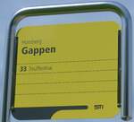 (153'718) - STI-Haltestellenschild - Homberg, Gappen - am 10. August 2014