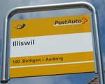 illiswil/744507/161454---postauto-haltestellenschild---illiswil-illiswil (161'454) - PostAuto-Haltestellenschild - Illiswil, Illiswil - am 30. Mai 2015