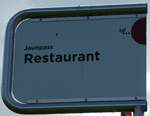 (252'171) - tpf-Haltestellenschild - Jaunpass, Restaurant - am 1. Juli 2023